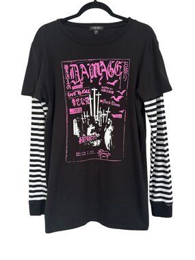 Dolls Kill Widow Damage World Tour Punk Flyer Twofer Tee XXS